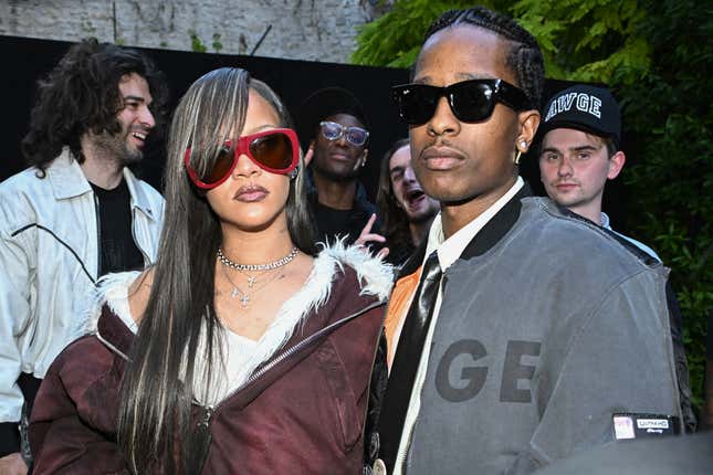 Rihanna and Asap Rocky attend the A$AP Rocky X American Sabotage by AWGE Menswear Spring/Summer 2025 show as part of Paris Fashion Week on June 21, 2024 in Paris, France.