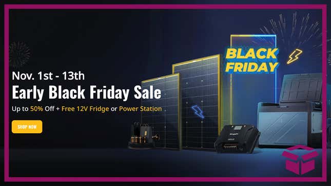 Image for article titled Early Black Friday Sale: BougeRV Has Power Stations, Solar Panels, and More Up to 50% off