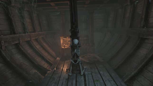 The remains of Blakely, the Forlorn Watchman, in Oblivion Remastered.