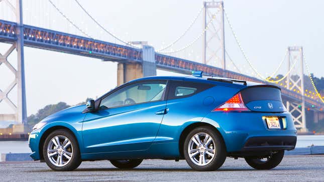 A photo of a blue Honda CR-Z