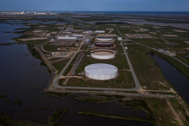 Das Strategische Erdölreservat Bryan Mound in Freeport, Texas.