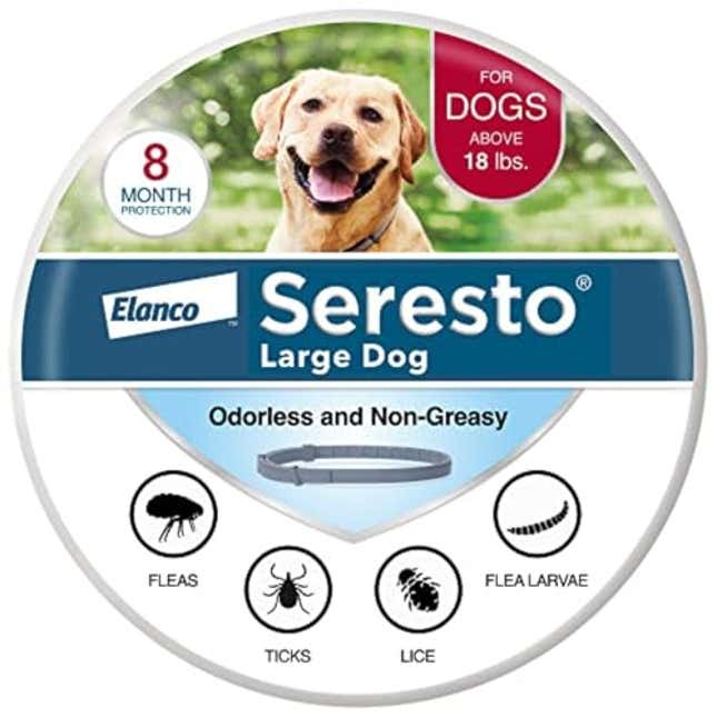 Image for article titled Seresto Large Dog Vet-Recommended Flea & Tick Treatment & Prevention Collar for Dogs Over 18 lbs. | 8 Months Protection, Now 20% Off