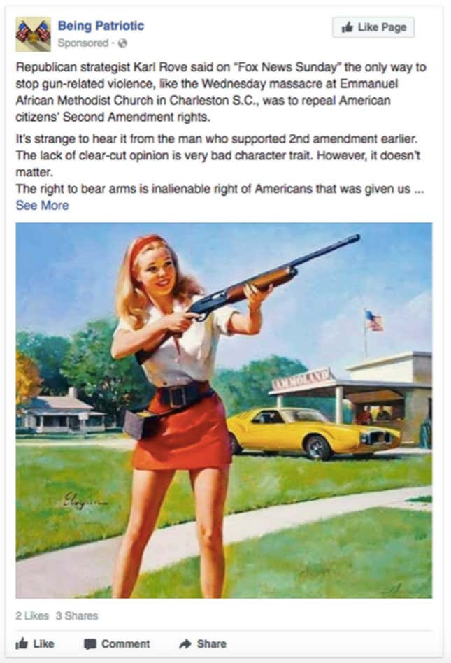 This ad was targeted toward people interested in “Independence” or “Patriotism.”