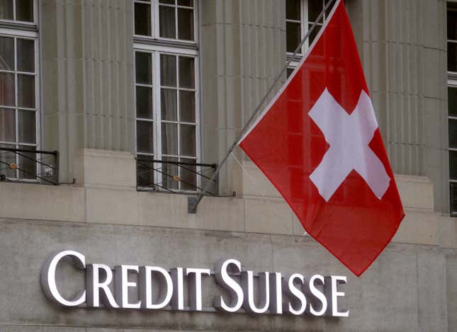 Credit Suisse shares hit an all-time low.