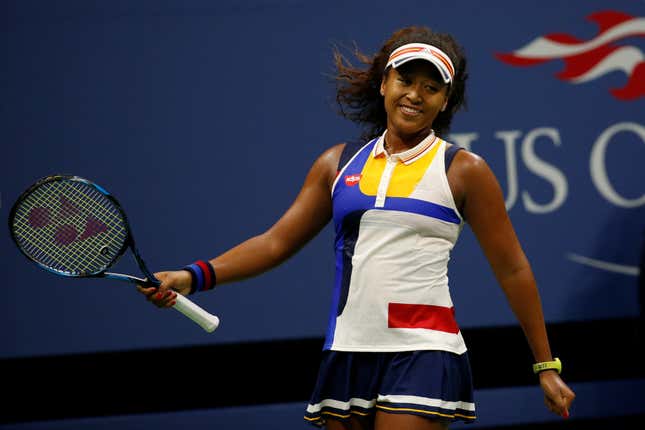 Tennis - US Open - New York, U.S. - August 29, 2017 - Naomi Osaka of Japan reacts after winning against Angelique Kerber of Germany in their first round match. REUTERS/Mike Segar - RTX3DVYS
