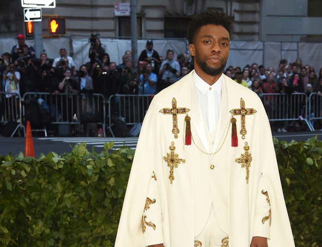 Chadwick Boseman attends the Heavenly Bodies: Fashion & The Catholic Imagination Costume Institute Gala at The Metropolitan Museum of Art on May 7, 2018 in New York City.