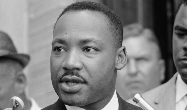 American religious and Civil Rights leader Reverend Martin Luther King Jr. (1929 - 1968) speaks to the press after his release from jail, Albany, Georgia, July 1962. King had been jailed during the Albany Movement¿s campaign to desegregate the city. 