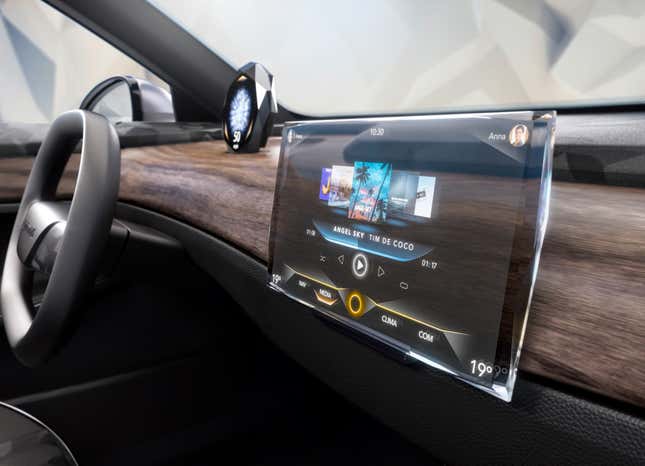 Rendering of a car interior showcasing Continental's new Swarovski display