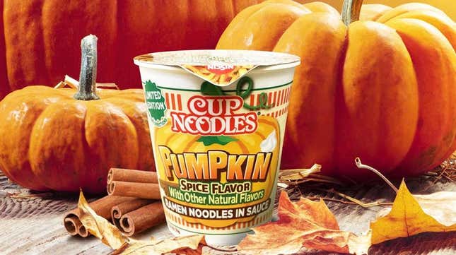 Nissin Pumpkin Spice cup noodles