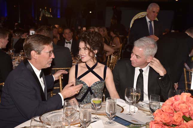 NEW YORK, NY - NOVEMBER 15: David Tuveson, Neri Oxman and Bill Ackman attend 2023 CSHL Double Helix Medals Dinner at American Museum of Natural History on November 15, 2023 in New York.