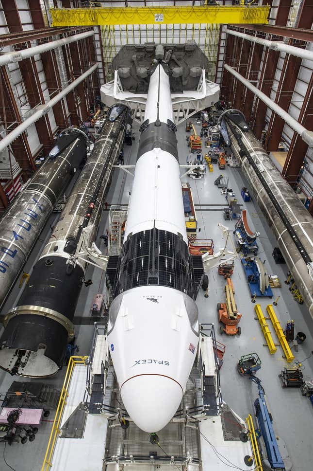 A SpaceX Falcon 9 rocket and Crew Dragon Resilience