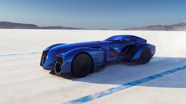 Front 3/4 view of the Renault Filante Record 2025 Concept