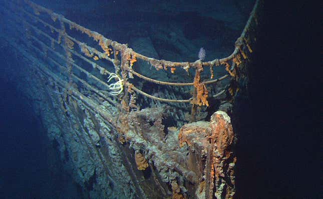 An image of Titanic’s bow taken by NOAA ROV Hercules in 2004.