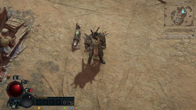 A Barbarian player character in Diablo IV.