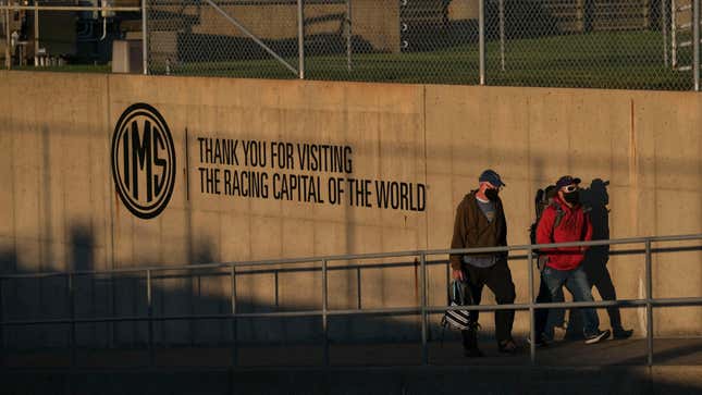 Fans at the Indianapolis 500 walk in for the day of the race.