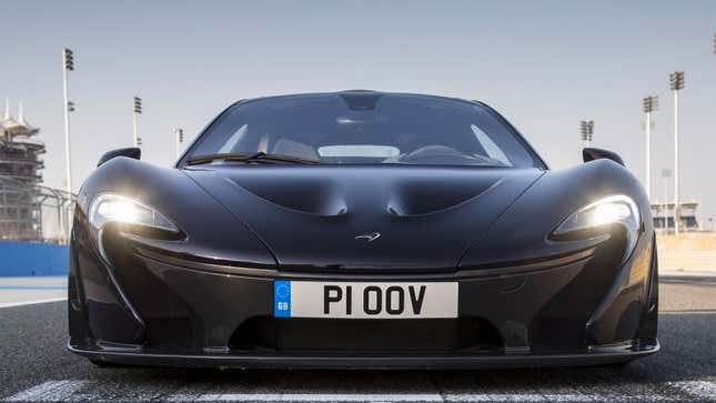 A photo of the front of a McLaren P1 supercar.