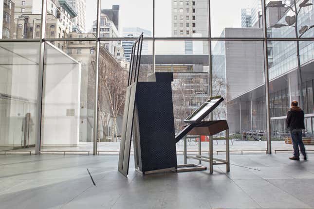 “Elements Number 30” by Iranian-American sculptor Siah Armajani