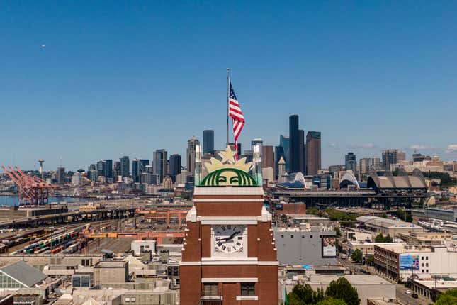 Starbucks headquarters at Starbucks Center on July 3, 2024 in Seattle, Washington.