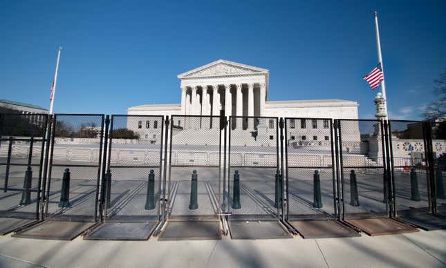 Supreme Court behind barricades 