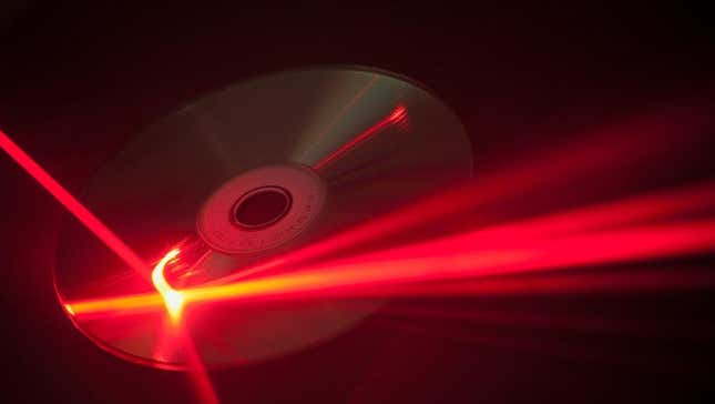 Lasers hitting a DVD