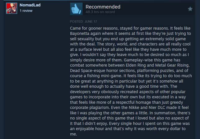 Image for article titled Stellar Blade, As Told By Steam Reviews