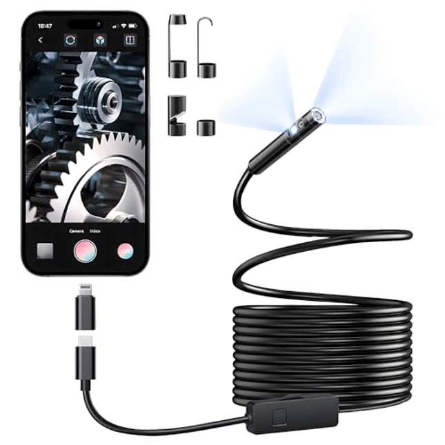 Image for article titled [Dual-Lens] Endoscope Camera with Light, Now 22% Off