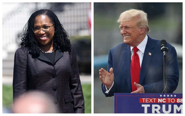 Image for article titled Ketanji Brown Jackson Speaks Out About Trump&#39;s Immunity, Barack Obama&#39;s Brother Does The Unthinkable, Karine Jean-Pierre Claps Back At Fox Reporter, And Clarence Thomas Still Ain&#39;t Sh*t