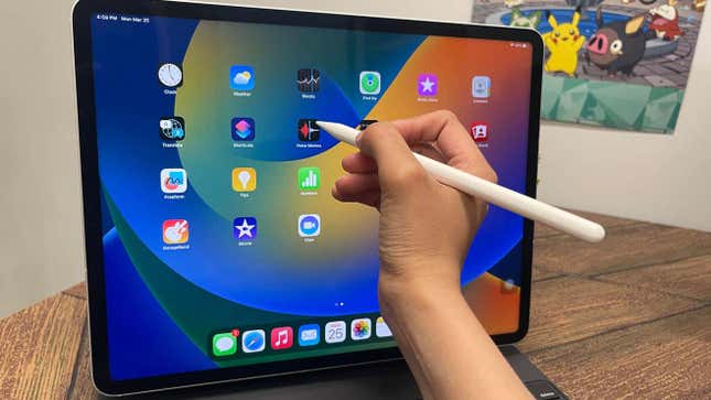 a photo of a person using an apple pencil on an ipad pro