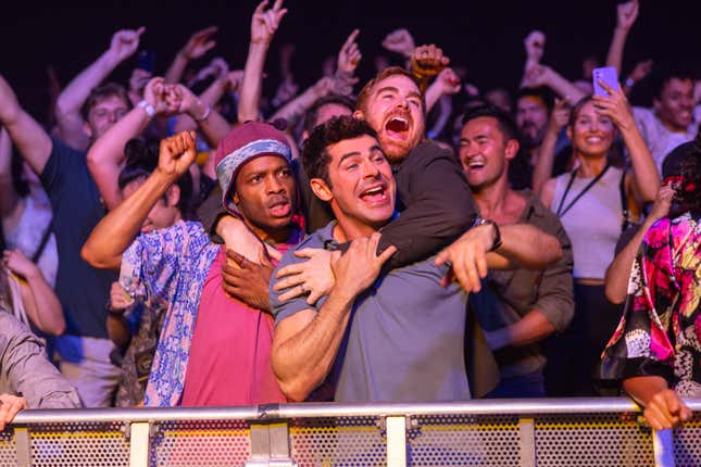 From left: Jermaine Fowler, Zac Efron, and Andrew Santino in Ricky Stanicky