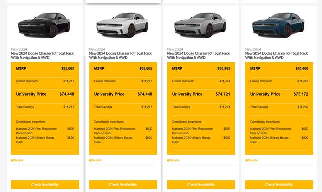 Image for article titled Brand New Dodge Charger Daytona EVs Are Already Getting Massive Discounts