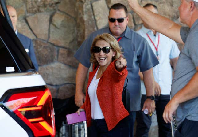 Shari Ellin Redstone, President of National Amusements, arrives at the Allen &amp; Co. Sun Valley Conference on July 9, 2024 in Sun Valley, Idaho. 