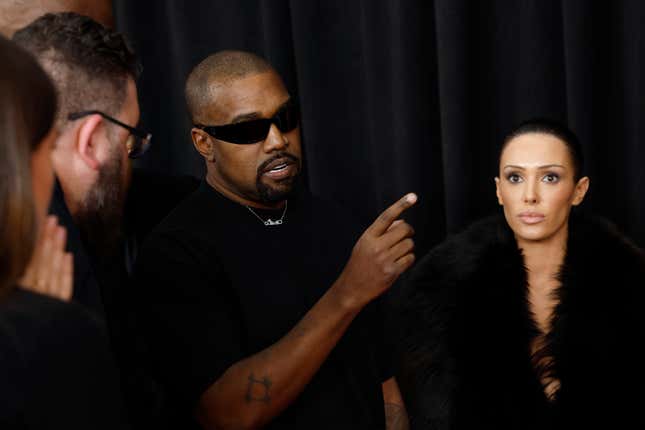 Kanye West and Bianca Censori attend the 67th GRAMMY Awards on February 02, 2025 in Los Angeles, California.