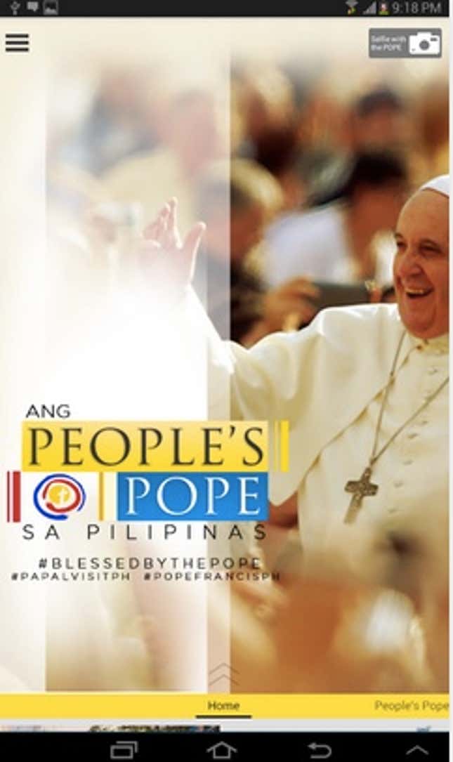 The faithful can leave messages on the “prayer wall’ of the “People’s Pope” app.