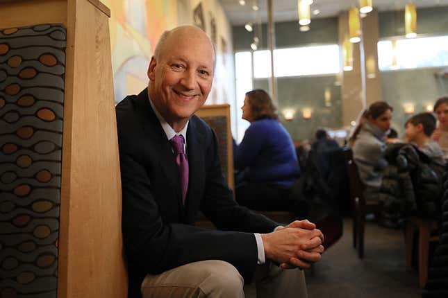 Panera Bread founder Ron Shaich poses for a portrait at a store location in Newton, MA. 