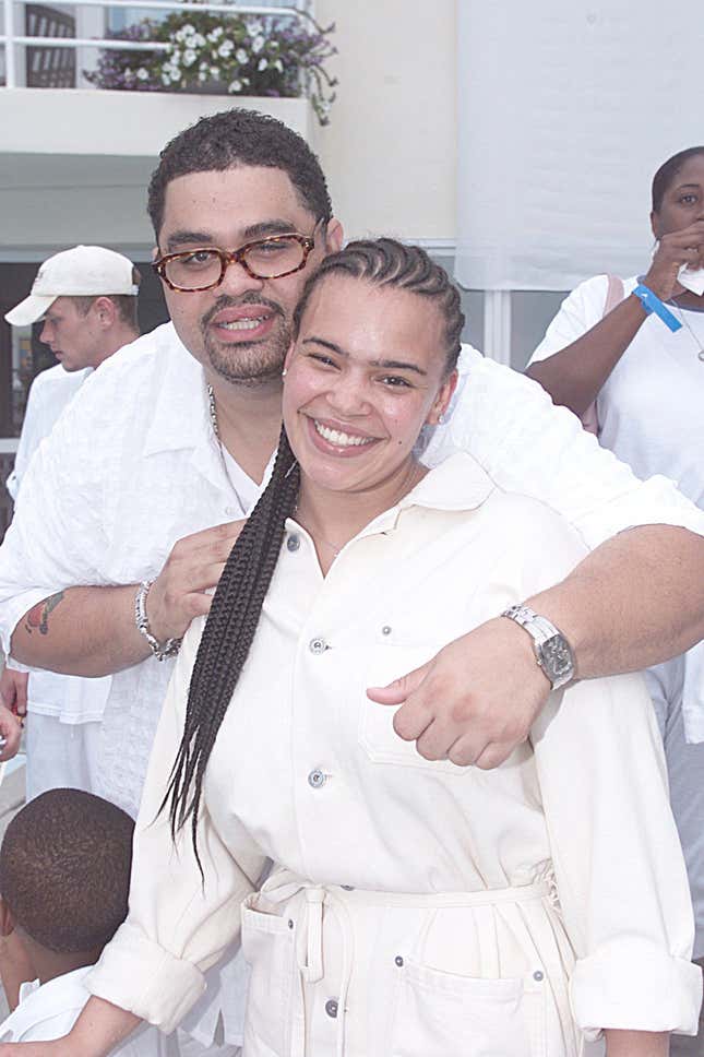 Heavy D &amp; Faith Evans during Puff Daddy - 2000 Annual White Party at Pudd Daddy estate in East Hampton, New York, United States.