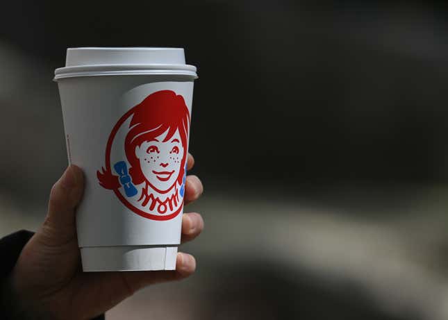 Wendy’s coffee cup in Edmonton, Alberta, Canada. 