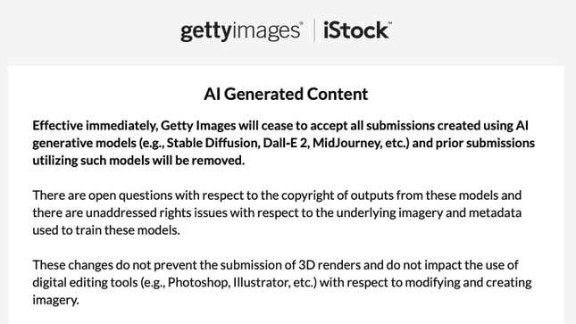 Getty Images bans AI-generated content over fears of legal
