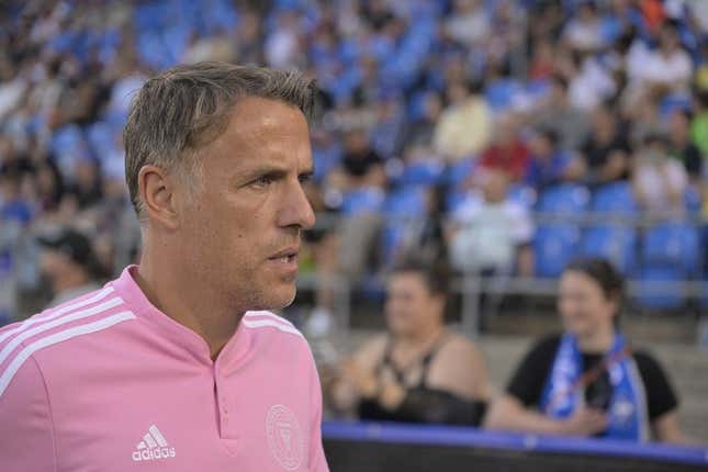 May 27, 2023; Montreal, Quebec, CAN; Inter Miami head coach Phil Neville is seen at Stade Saputo.