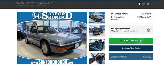 Image for article titled A Honda Dealer Is Asking $49000 For An '01 Prelude--With An Automatic