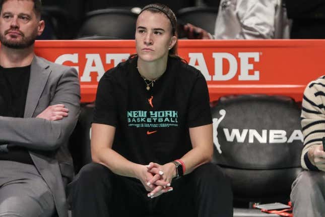 Oct 18, 2023; Brooklyn, New York, USA; New York Liberty guard Sabrina Ionescu (20) during pregame warmups prior to game four of the 2023 WNBA Finals at Barclays Center.