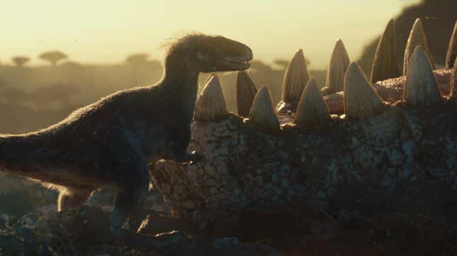 One of the first looks at Jurassic World: Dominion shows us what appears to be a furry baby dinosaur.