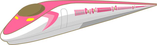 The beribboned bullet train inspired by cat dreams.