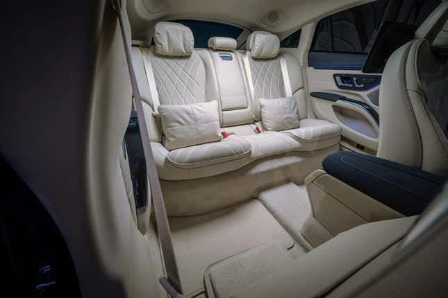 Rear seat of a 2025 Mercedes-Benz EQS
