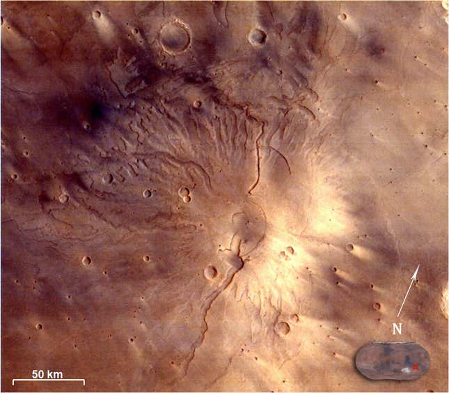 Tyrrhenus Mons as seen by Mars Color Camera.