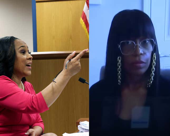 ATLANTA, GA - FEBRUARY 15: Attorney Fani Willis (Left), Robin Yeartie (Right) 