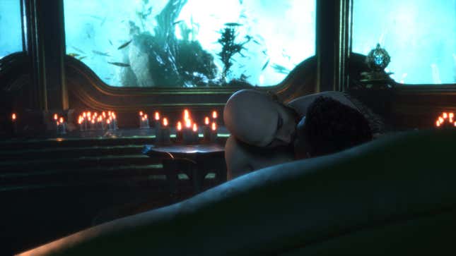 Rook and Davrin are shown kissing on a couch.