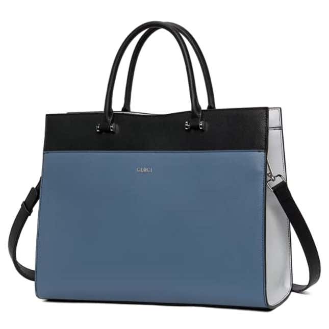 Image for article titled CLUCI Women Briefcase Leather Laptop Bag for Women 15.6inch Computer Bag Messenger Business Work Tote Blue, Now 50% Off