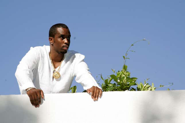 Host Sean “Diddy” Combs makes an appearance during “The Real White Party” at the Combs’ East Hampton estate on September 2, 2007 in East Hampton, New York.