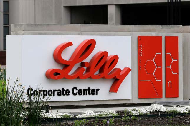 FILE - A sign for Eli Lilly &amp; Co. stands outside their corporate headquarters in Indianapolis on April 26, 2017. The popular diabetes treatment Mounjaro pushed Eli Lilly past fourth quarter forecasts, Tuesday, Feb. 6, 2024, and the drugmaker expects 2024 to turn out largely better than expected too, as new products build momentum. (AP Photo/Darron Cummings, File)