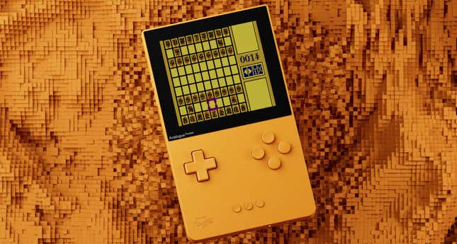 A yellow Analogue Pocket GBC Color